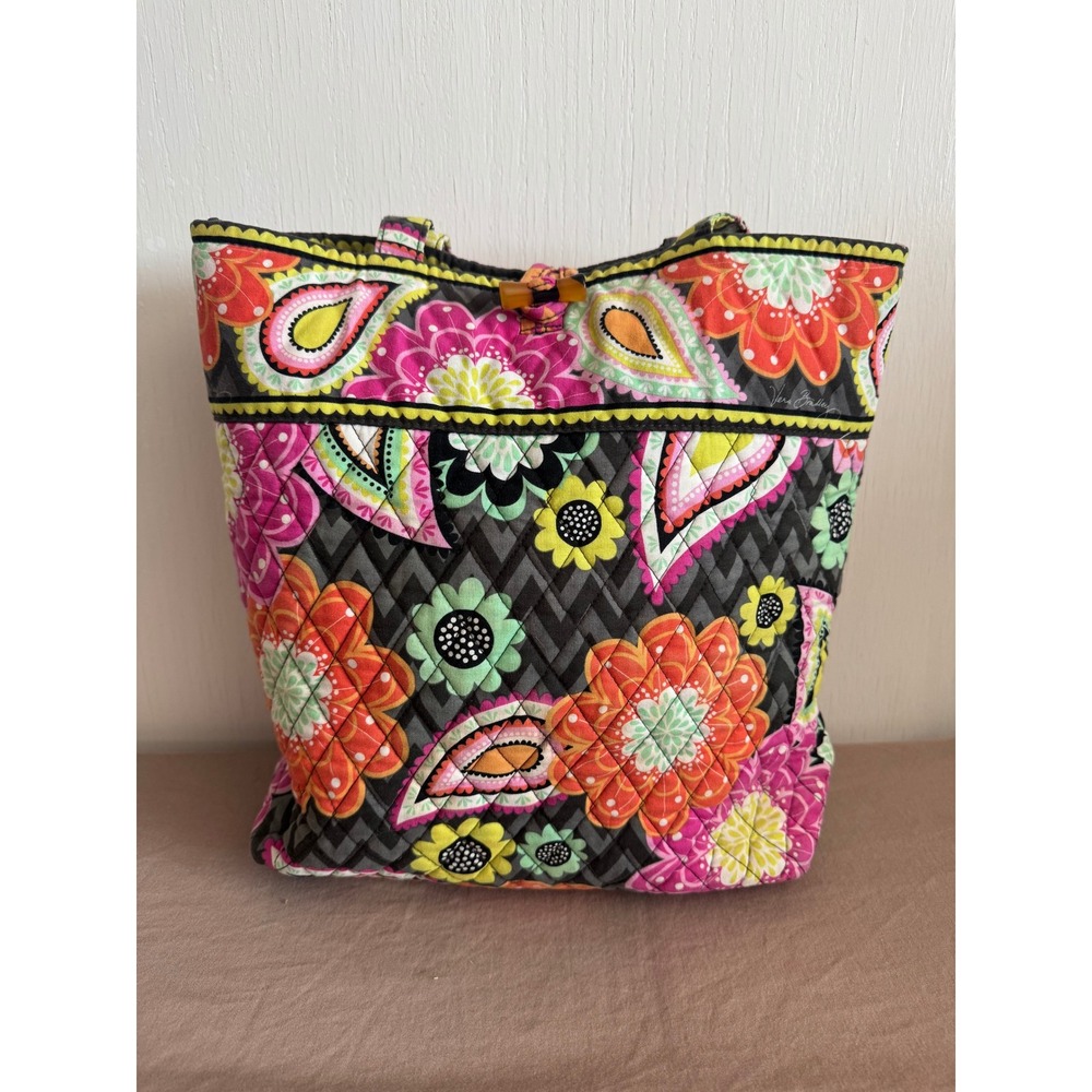 Vera Bradley‎ Quilted Floral Pattern "Ziggy Zinnia" Tote Purse Bag Preloved